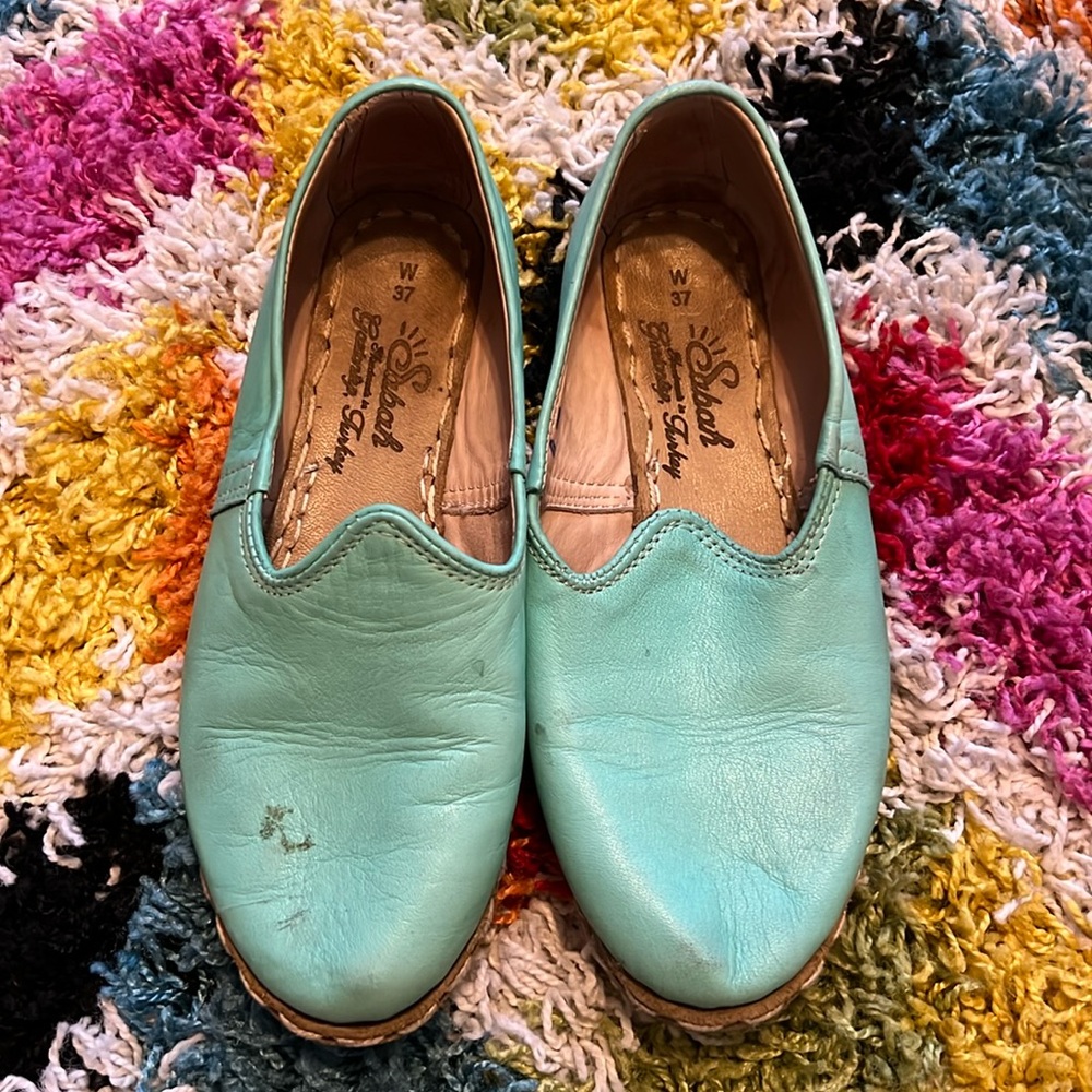 Turquoise Sabah Slippers size 37